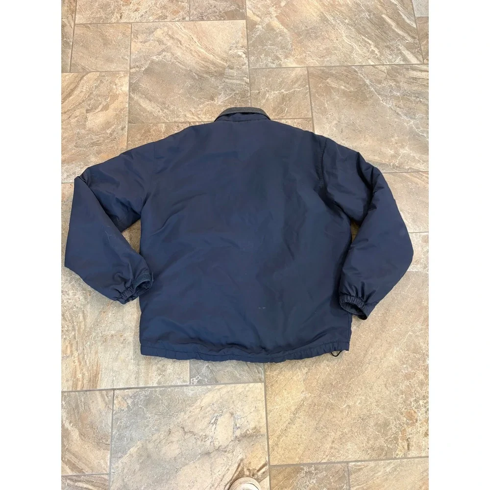 Zync Cintas Mens Navy Blue Fleece Lined Full Zip Workwear Jacket Size Large